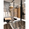 Grifería de Cocina monocomando de Mesada con lavavasos satinado en L pico extraible Grifería De Cocina Monocomando De Mesada Con Lavavasos Satinado En L Pico Extraible