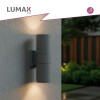 Lámpara Exterior Doble en Aluminio Lumax Modelo Stafford Gris