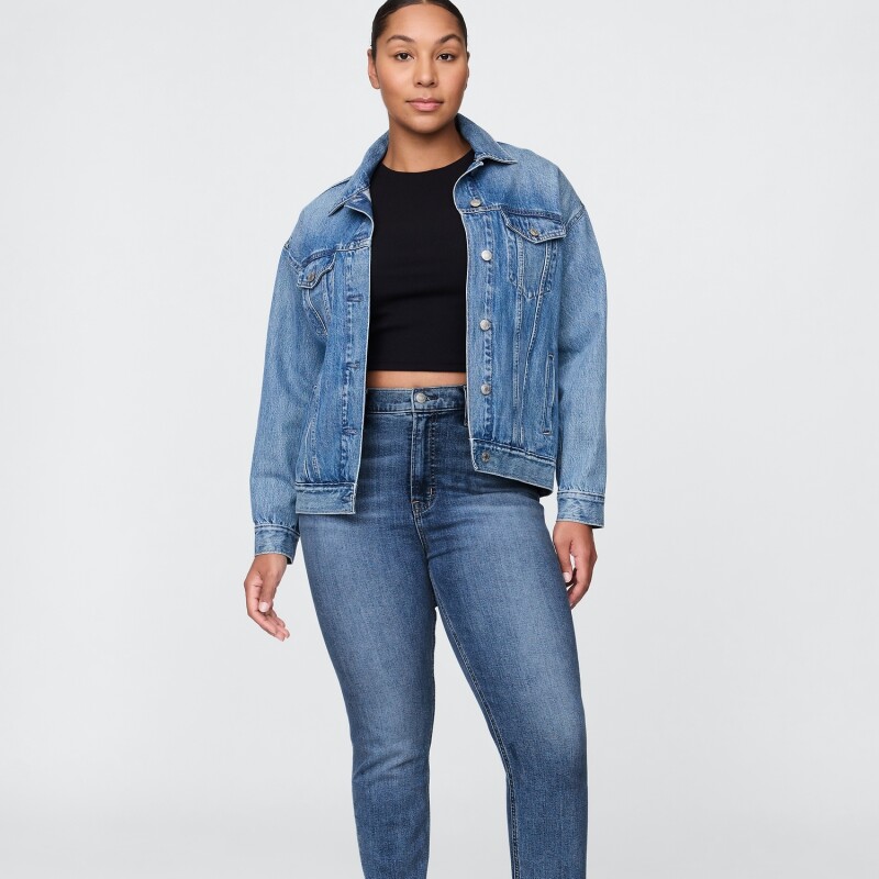 VINTAGE SLIM HR MED GLIN MEDIUM INDIGO 8