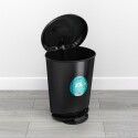 PAPELERA TACHO DE BASURA CON PEDAL 20 LITROS NEGRO