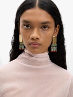 Pendientes Irregulares Con Cuentas multicolor