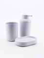 SET DISP, JABONERA PORTACEPILLOS GRIS