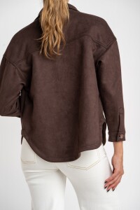 Sobrecamisa Gamuza Cuero Vegano Marron