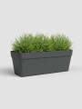 JARDINERA CAPRI CON PLATO GRAFITO