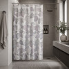 Cortina de Baño 180x180 Estampada Hojas Grises