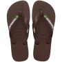 Sandalias Havaianas Brasil Logo Hombre Marrón Oscuro Blanco