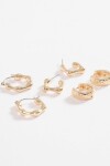 Set de tres aros wavy dorado