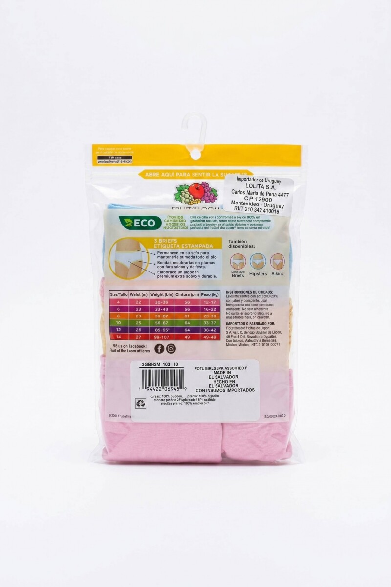 Pack x3 Culotte para niña MULTICOLOR