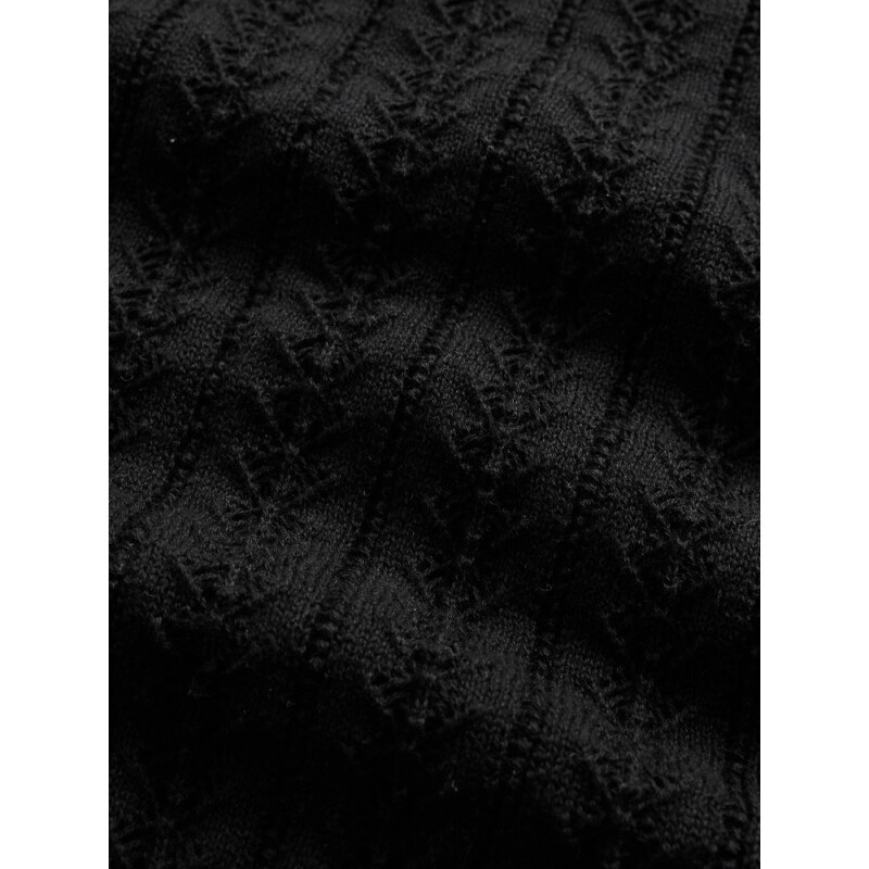COTTON POINTELLE TANK BLACK