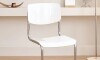 Silla de Comedor Metal Cromado y Madera - Moon Blanco