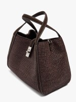 Bolso Tote Efecto Rafia Con Bandolera marron