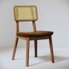 Silla de Comedor Classic - Línea Manhattan Tela Bouclé/Cuero sintético