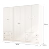 Ropero Americana PLUS 6 puertas 4 cajones - 100% MDF Blanco