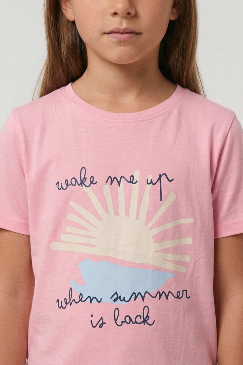 Remera m/c estampada Wake Me Up ROSA