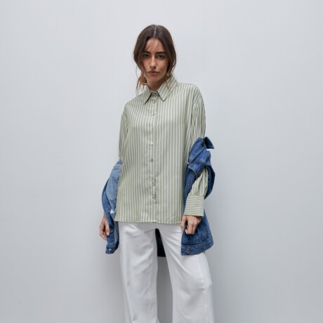 CAMISA DANAE STRIPE Verde Oliva