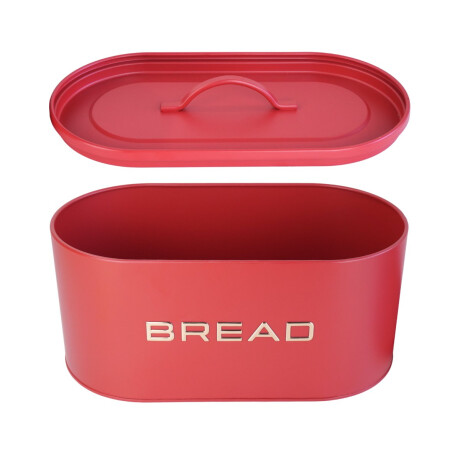 Panera de metal con tapa ovalada Rojo Panera de metal con tapa ovalada Rojo