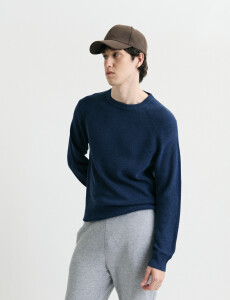 470986 SWEATER HARRINGTON LABEL Azul Piedra