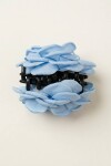 Broche flor tela celeste