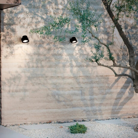 Artefacto de Pared Exterior Unidireccional Eco Top Luminaria de Pared Exterior Unidireccional Eco Top Negro