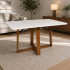 Mesa Comedor ComboHome Elma 120x80Cm Reforzada Madera Vidrio Blanco 1
