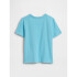 V-LOGO SS PRINT TEE BLANKET BLUE
