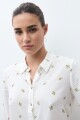 Camisa estampa floral crudo