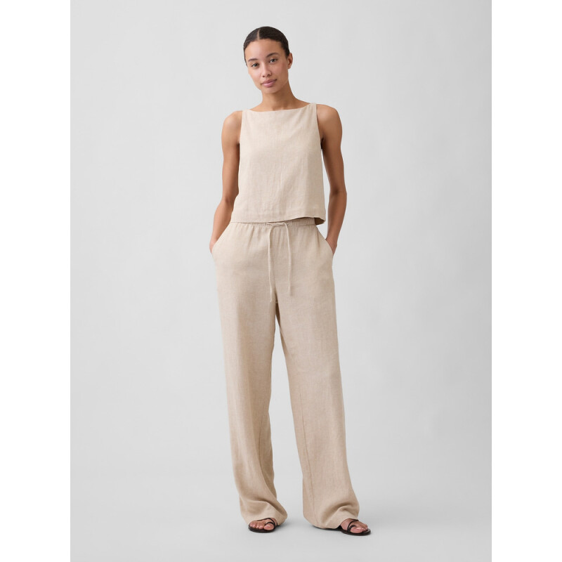 V-LINEN SHELL TANK FLAX LINEN