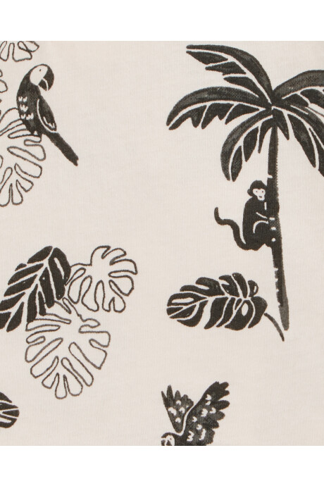 Set tres piezas de algodón, short, remera henley y body manga corta Sin color