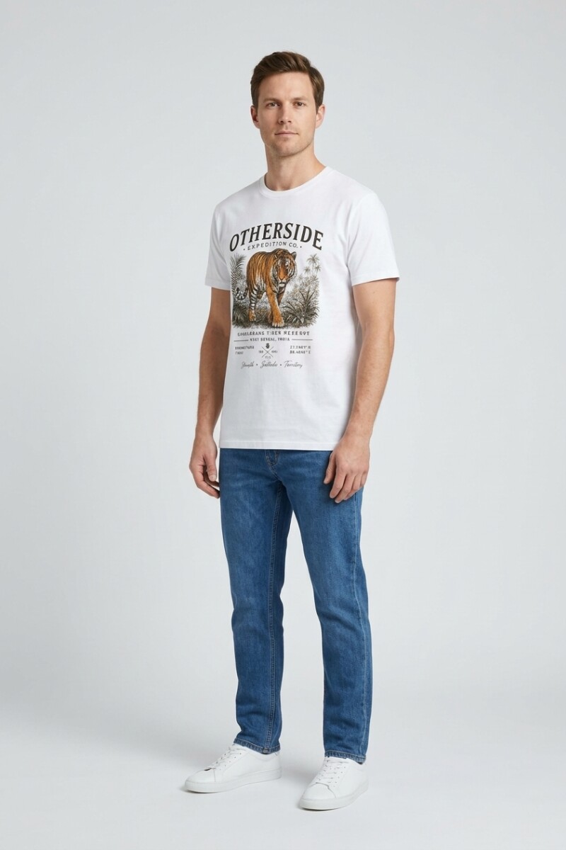 Camiseta estampada Tigre BLANCO
