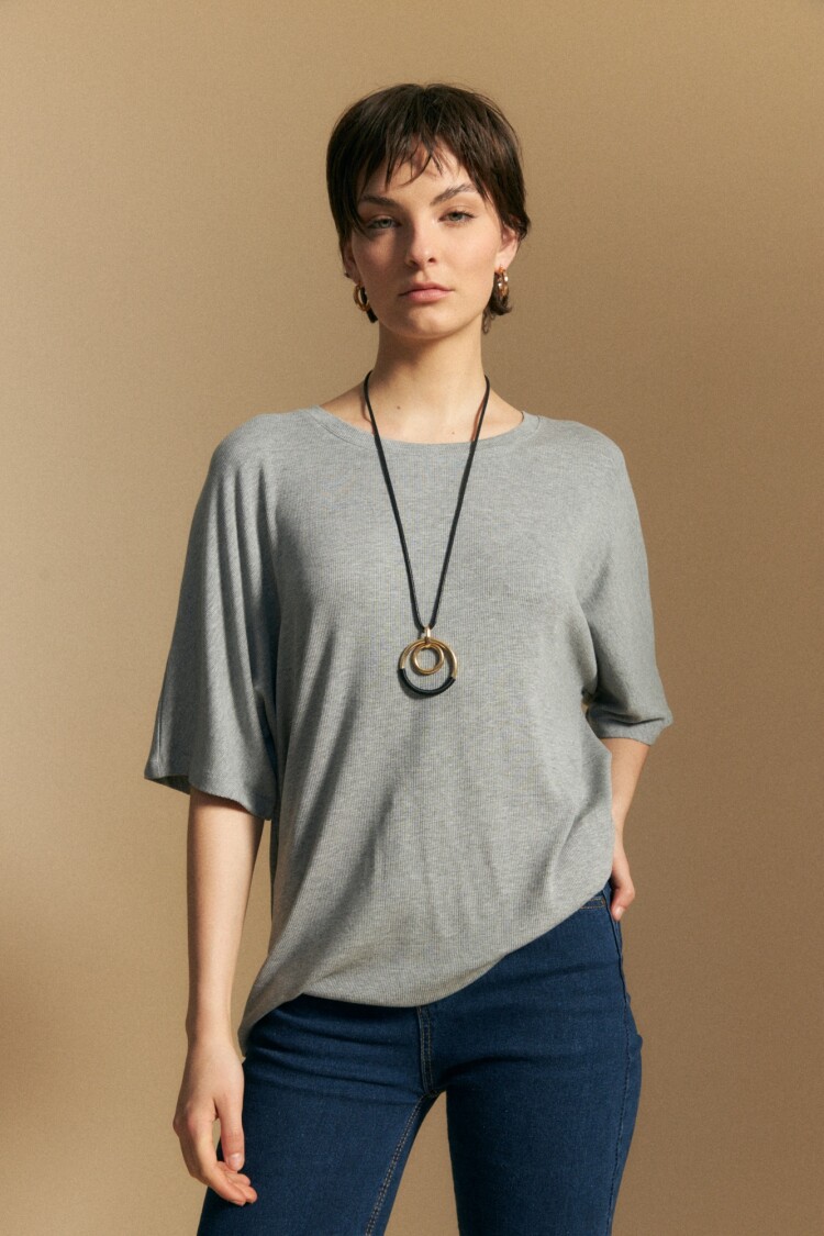 REMERA RONNY Gris Melange