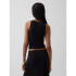 SL REF JSY CROP HLTR TANK BLACK
