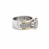 Anillo Cuadrado-Plata y oro-Piedra zirconia-AN5919 conpiedra