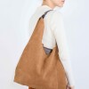 Bolso The Shopping en cuero gamuza Cuoio Marron