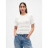 SS LINEN POINTELLE TOP NEW OFF WHITE