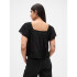 SS LACE INSERT BTN FRONT TOP TRUE BLACK