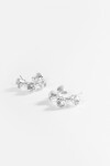 Aros piedritas plateado