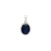 Dije Colgante Flor - Plata 925 - Piedra Zirconia y Zafiro CP4360 conpiedra