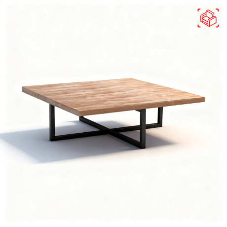 MESA RATONA CENTRAL MADERA-Y-METAL NATURAL-BEIGE RESPALDO NATURAL