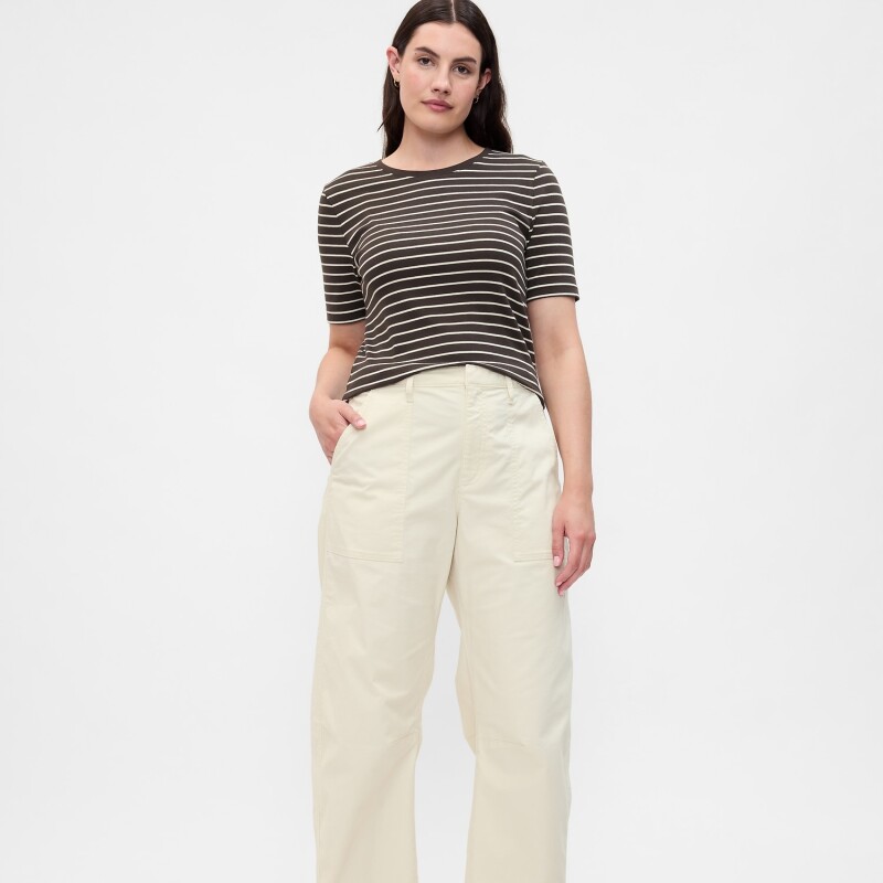 V-KHAKI BARREL CHINO