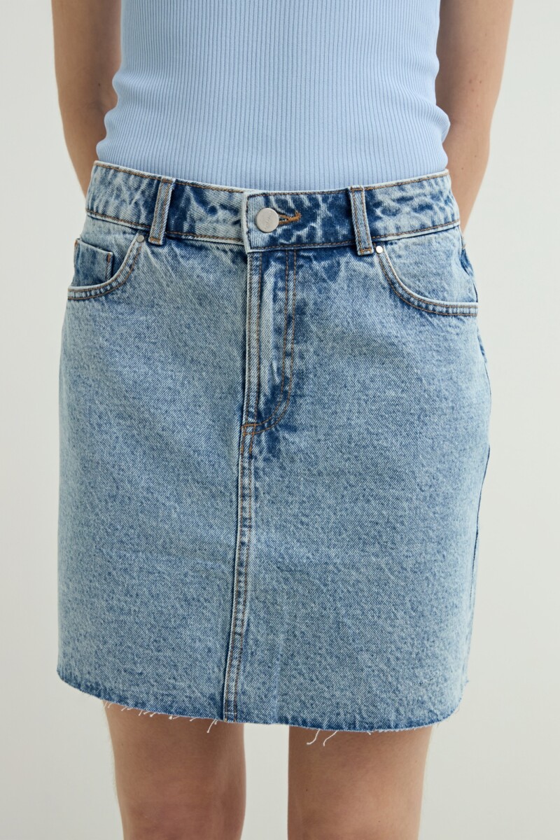 Mini de jean desflecada JEAN MEDIO