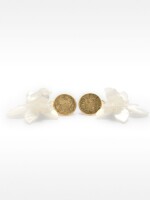 Pendientes Maxi Con Flor Marmoleada blanco