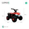 Cuatriciclo a Batería Lumax con Música y luces Rojo