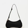 Cartera al hombro Liam en efecto gamuza Negro