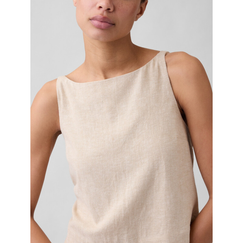 V-LINEN SHELL TANK FLAX LINEN