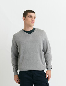 470985 SWEATER HARRINGTON LABEL Gris Medio