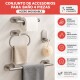 Conjunto de accesorios para baño 4 piezas adhesivas PLATEADO