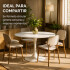 Mesa Comedor ComboHome Tulip Redonda Laqueada 90cm Premium Blanco 1