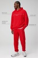 Polera The Go-To Oversized Hoodie Brand Dna Hombre Heated Red/Classic White