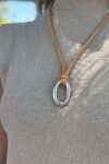 Mini Oval Shape Necklace Plateado
