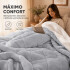 Frazada Manta Polar Con Corderito Acolchado 1 Plazas 200x150 Gris Claro